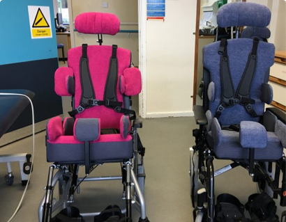 Photo of fusion seating system pink and blue side by side