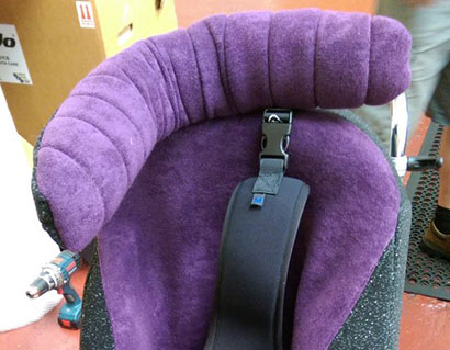 Maps custom purple headrest detail