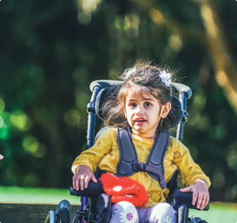 young girl in wheelchair